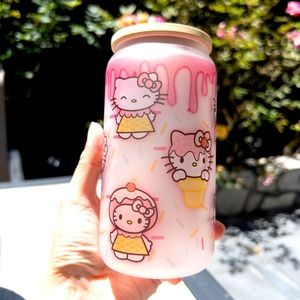 Kawaii Kitty Iced Coffee Cup | 16 oz Libbey Cup | Beer gLass Mug